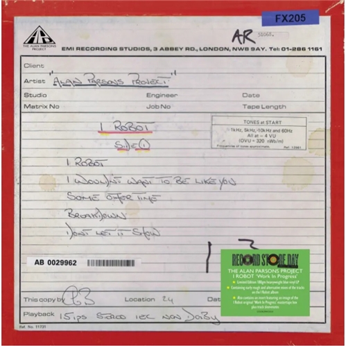 Alan Parsons Project - I Robot (Work In Progress) (180G/Blue Vinyl/3mm Spined Sleeve) (RSD 2025)