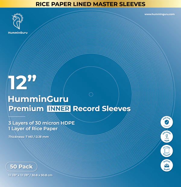 HumminGuru 12" Premium Inner Record Sleeves (50 pack)