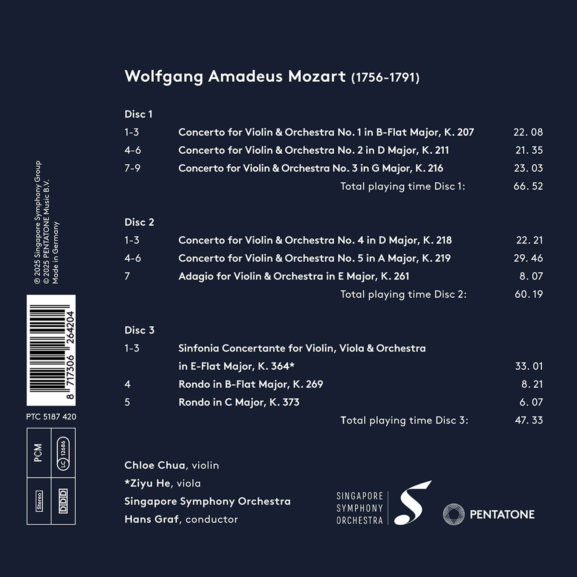 Chloe Chua - Mozart - Violin Concertos (3 CD)