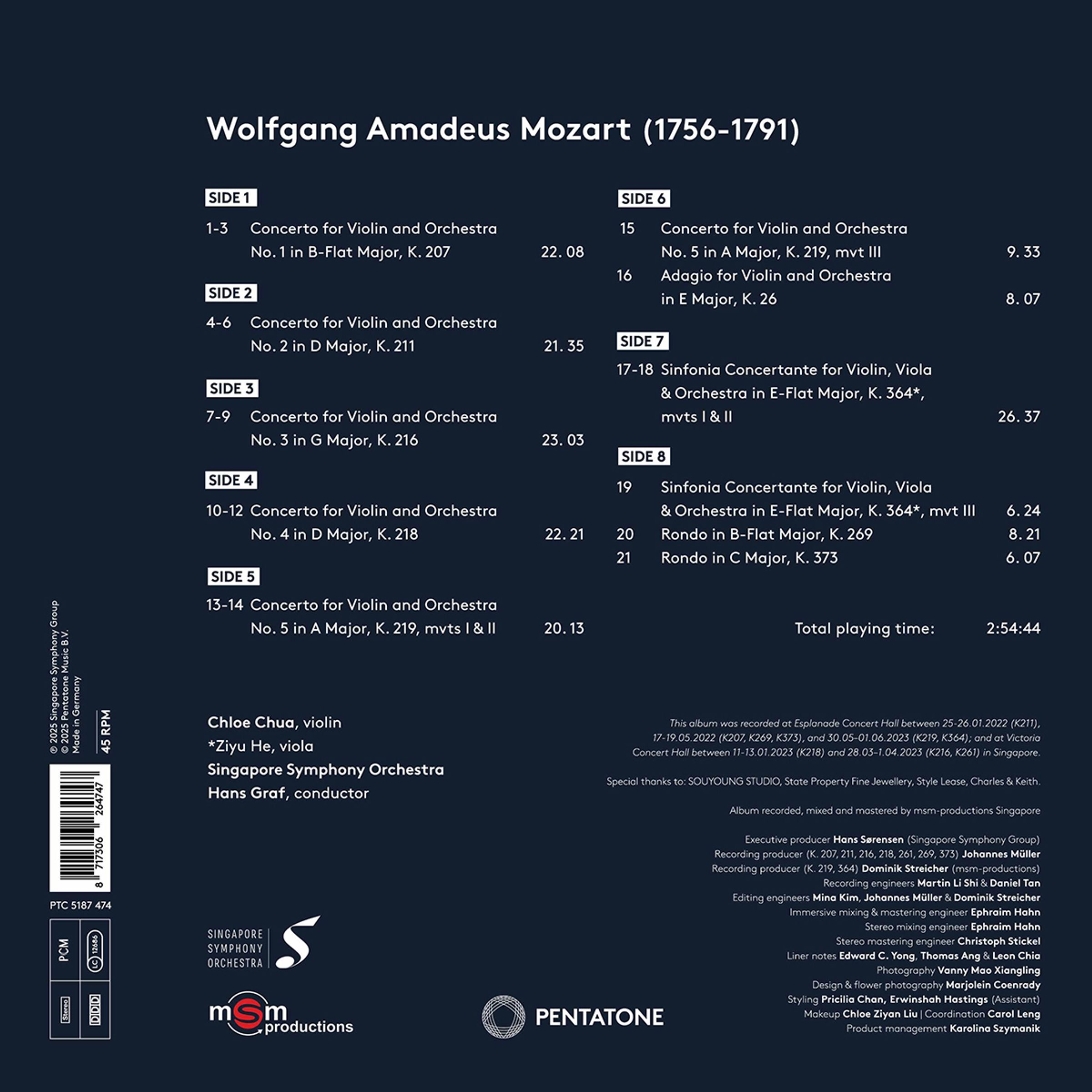 Chloe Chua - Mozart - Violin Concertos (4LP)