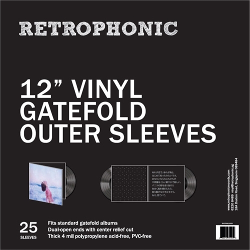 Retrophonic Records Gatefold Outer Sleeves (4 Mil, 25pk) (32.4cm x 64.5cm)